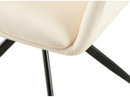 chaise longue con comodini - Velours / Métal nero opaco - Crema - Luxameub DLBF60601