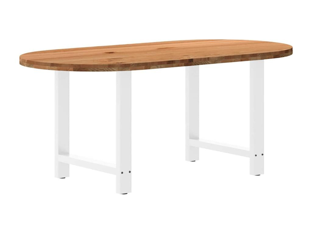 Tavolo da pranzo marrone chiaro Mobenze de chêne massiccio ovale BFTC27486