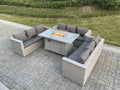 Insieme di mobili da giardino e insieme rotondo Tavolo da foyer a gas Divano grigio Clair GIVL55750