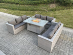Insieme di mobili da giardino e insieme rotondo Tavolo da foyer a gas Divano grigio Clair GIVL55750