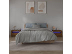 Comodini 2 pezzi con LED chêne fumé 60x35x40 cm KMMK07566