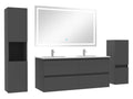 Ensemble meubles Salle de Bain 120 cm doppia vasca colonne specchio LED Antracite ZUGS11912