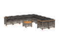 Set da giardino 11 pezzi con cuscini in resina intrecciata grigia DLIC66083