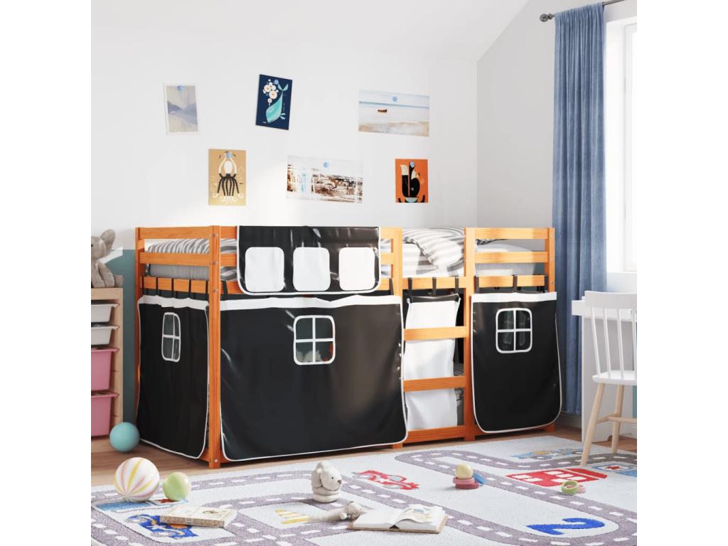 Lit superposé sans Mattress 75x190 cm Mobenze de pin massif RRAB19106