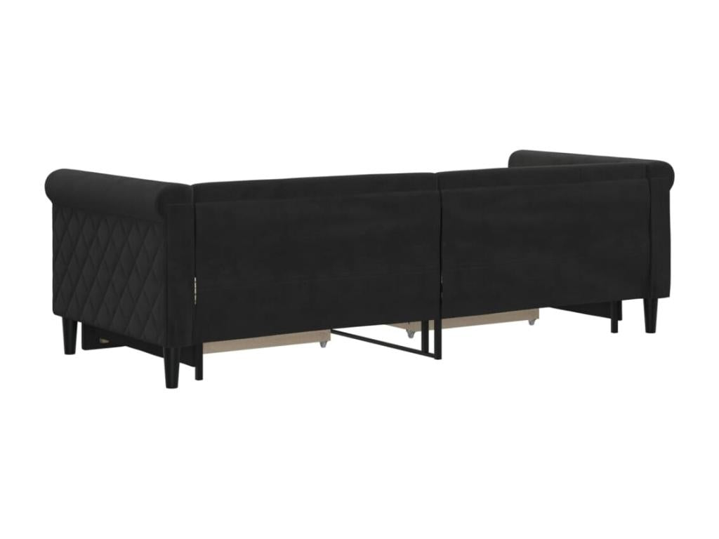 Lit de jour con gigogne et tiroirs nero 80x200 cm Mobenze JVUH90008