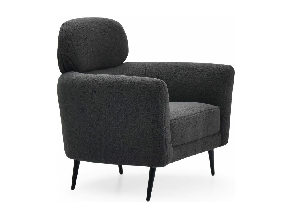 Poltrona moderna con alto dossier Damigal Tissu Mobenze Grey foncé QHHL52622
