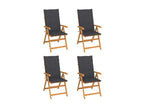 Sedie de jardin 4 pz con coussins antracite Mobenze de teck FVFW64820