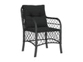 Set da pranzo da giardino 9 pezzi cuscini in resina intrecciata nera CVXS70572