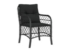 Set da pranzo da giardino 9 pezzi cuscini in resina intrecciata nera CVXS70572