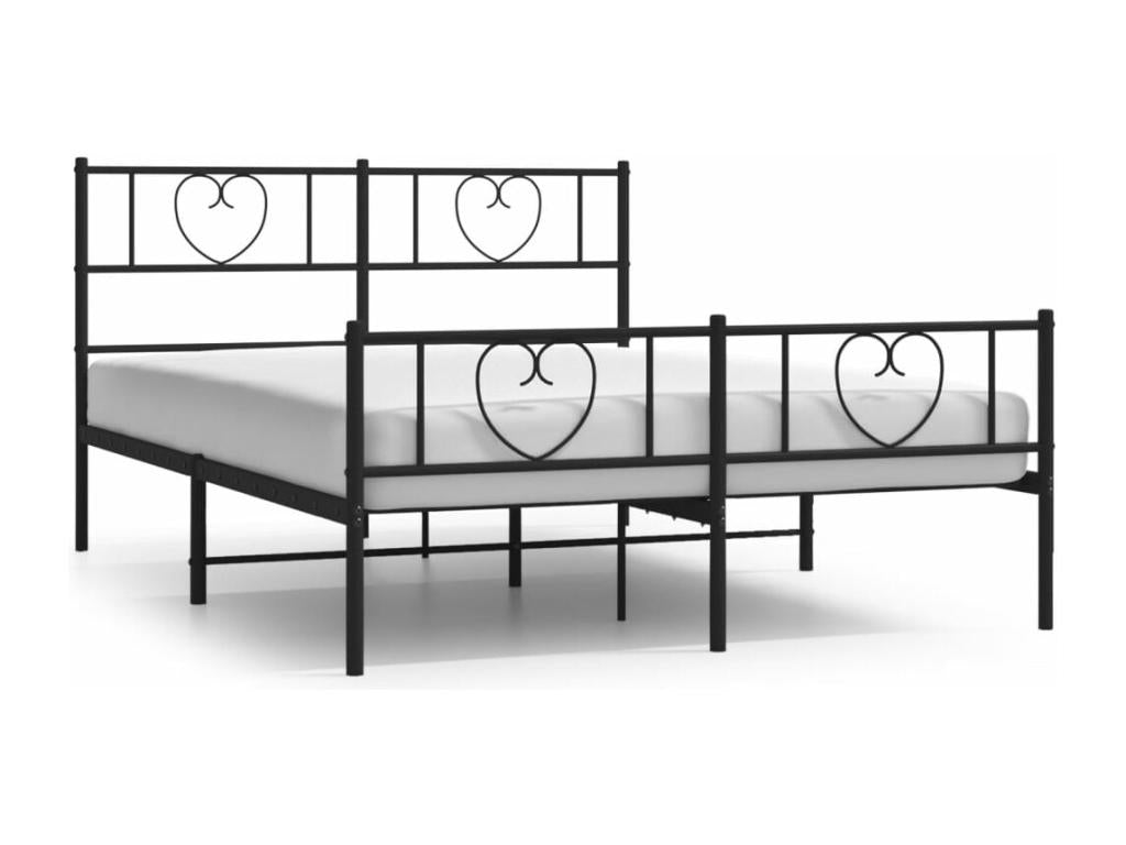 Struttura letto métal sans Materasso con pied de lit nero 140x200cm OUPS89507