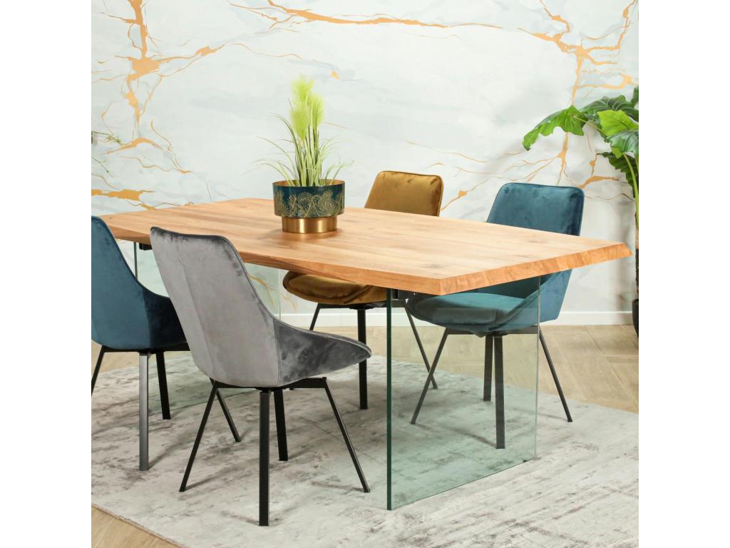 Tavolo allungabile design en Mobenze de chêne huilé et verre 200 cm MESSINE PSSQ45854