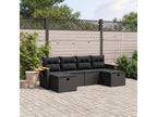 Set salotto da giardino 6 pezzi con coussins resina intrecciata nera ZXIA88366