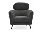 Poltrona moderna con alto dossier Damigal Tissu Mobenze Grey foncé QHHL52622