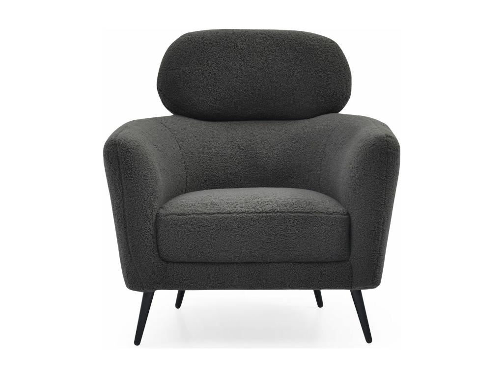 Poltrona moderna con alto dossier Damigal Tissu Mobenze Grey foncé QHHL52622