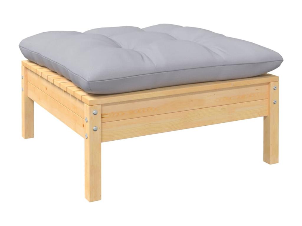 Set da giardino 3 pezzi con cuscini grigio Mobenze de pin QNUA58324