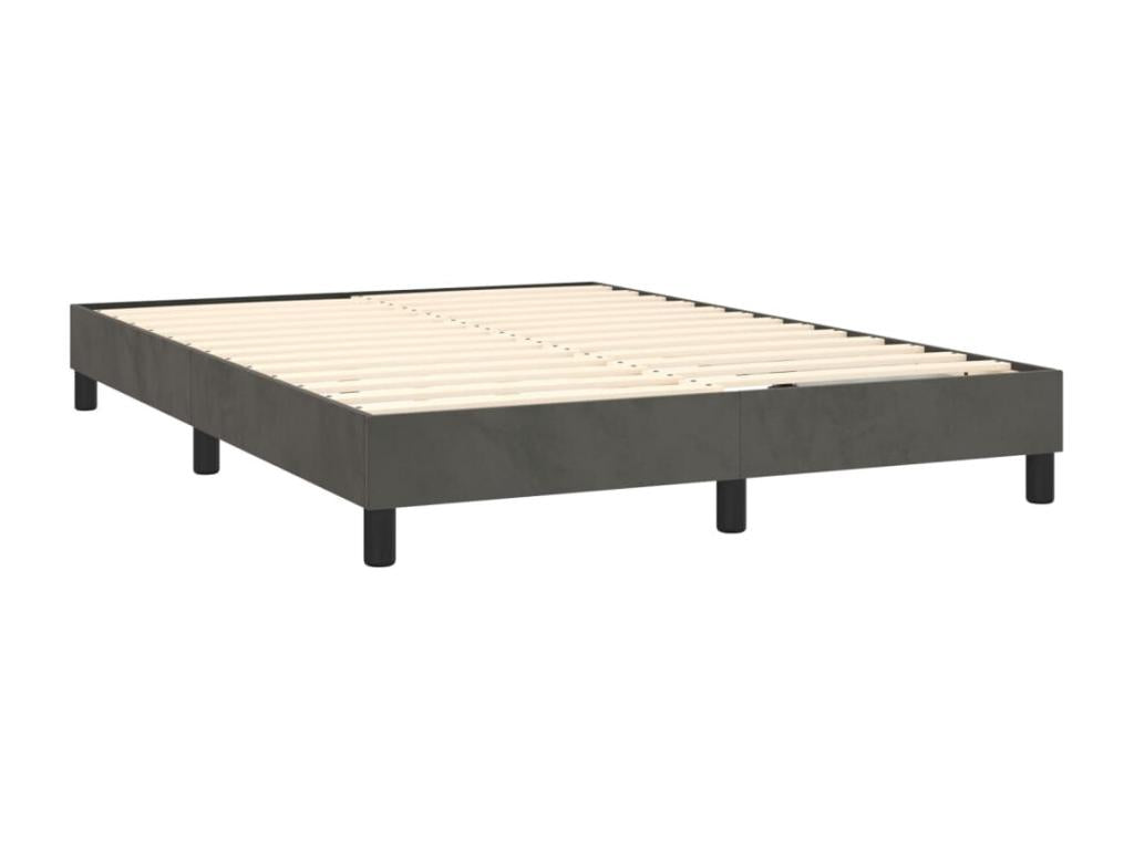 Lit à sommier tapissier et Materasso Grigio foncé 140x200cm Mobenze EQFN52546