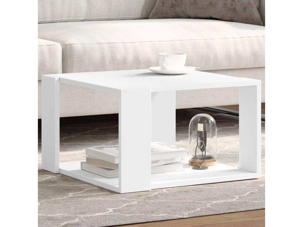 Tavolo basso bianco 51,5x51,5x30 cm bois d'ingénierie LYSW59494