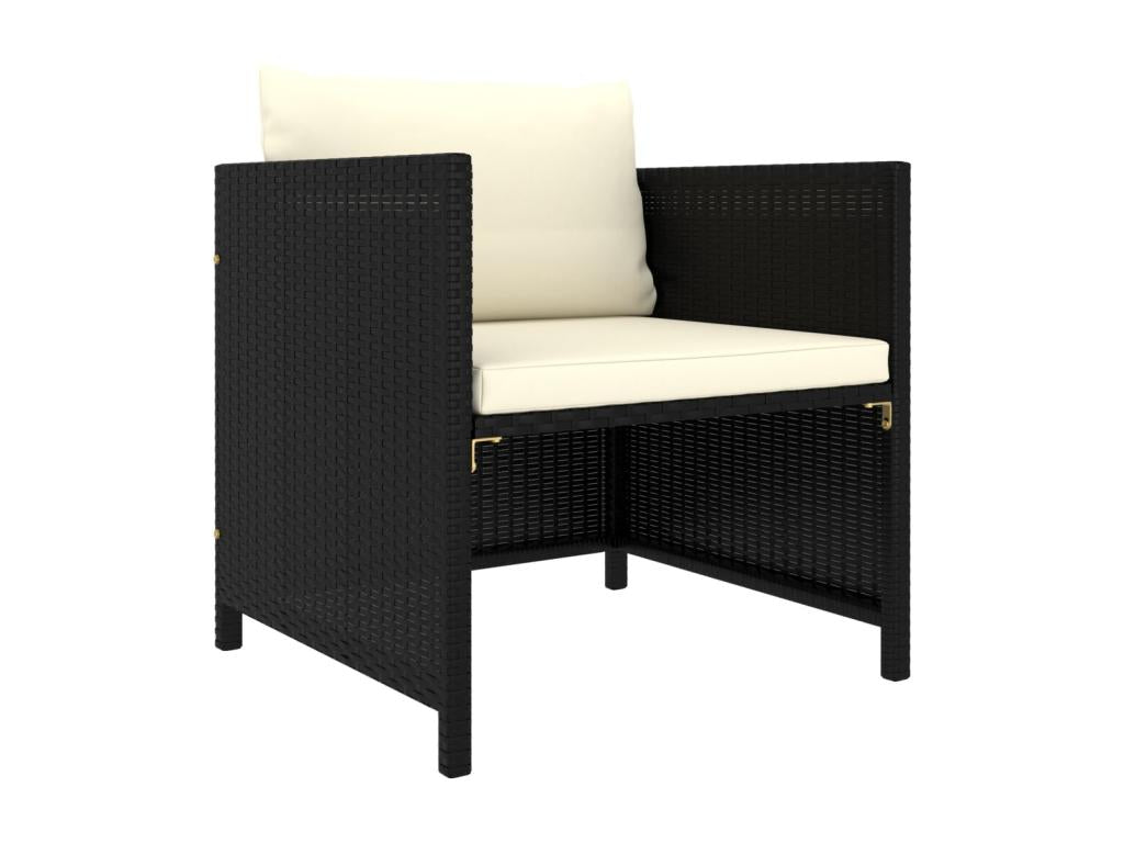 Set da giardino 7 pezzi con cuscini in resina intrecciata Nero SCIF17581