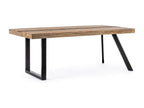 Tavolo da mangiatoia industriale a 10 posti Mobenze de manguier riciclato e gambe in acciaio nero Mobenze 200 cm XBMQ49509