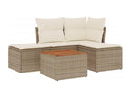 Set da giardino con cuscini 5 pezzi in resina intrecciata beige YXXG59083