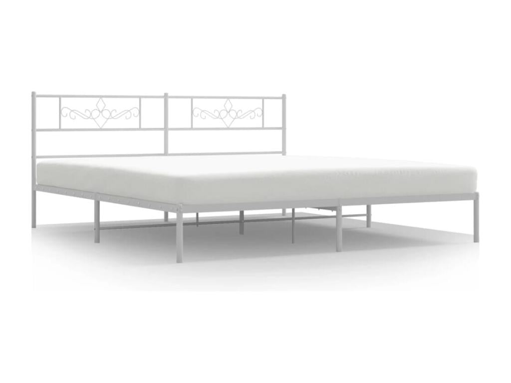 Struttura letto in metallo bianco, 193 x 203 cm