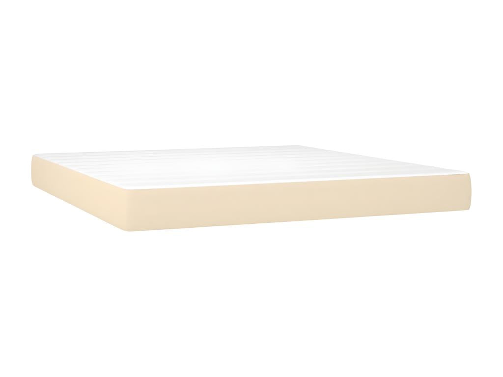 Lit à sommier tapissier con Materasso Crema 160x200 cm Tissu CXHE73653