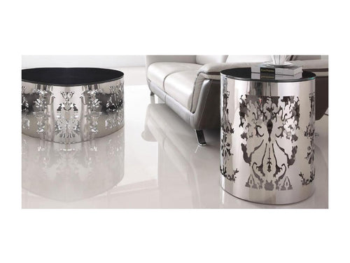 Tavolino laterale in vetro nero