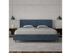 Illuminato con sommier rembourré 180x200 microfibra blu Mobenze ZAHG26445