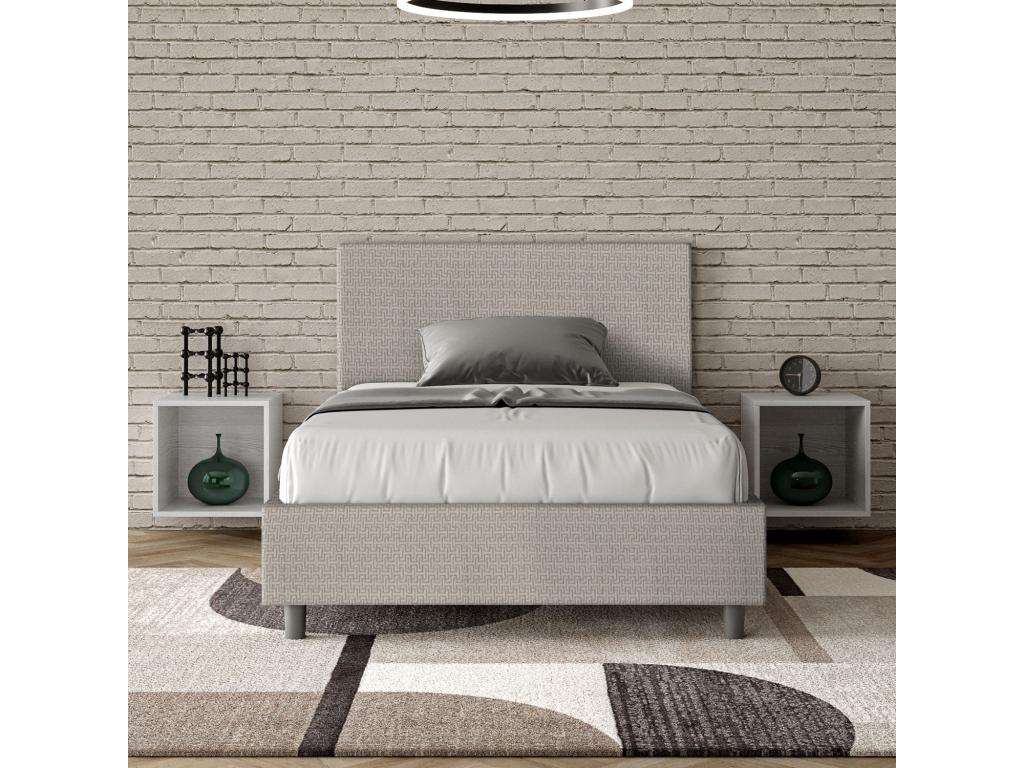 Letto in tessuto bianco, 120 x 200 cm