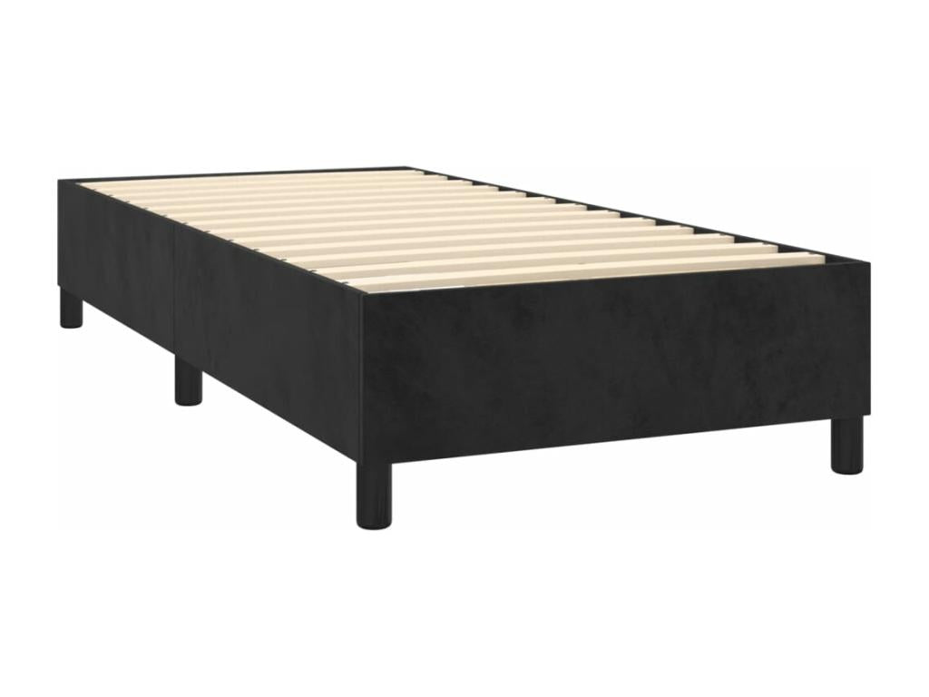 Sommier à Luxameub de lit Materasso et LED Nero 90x190 cm Velours BAIG25328