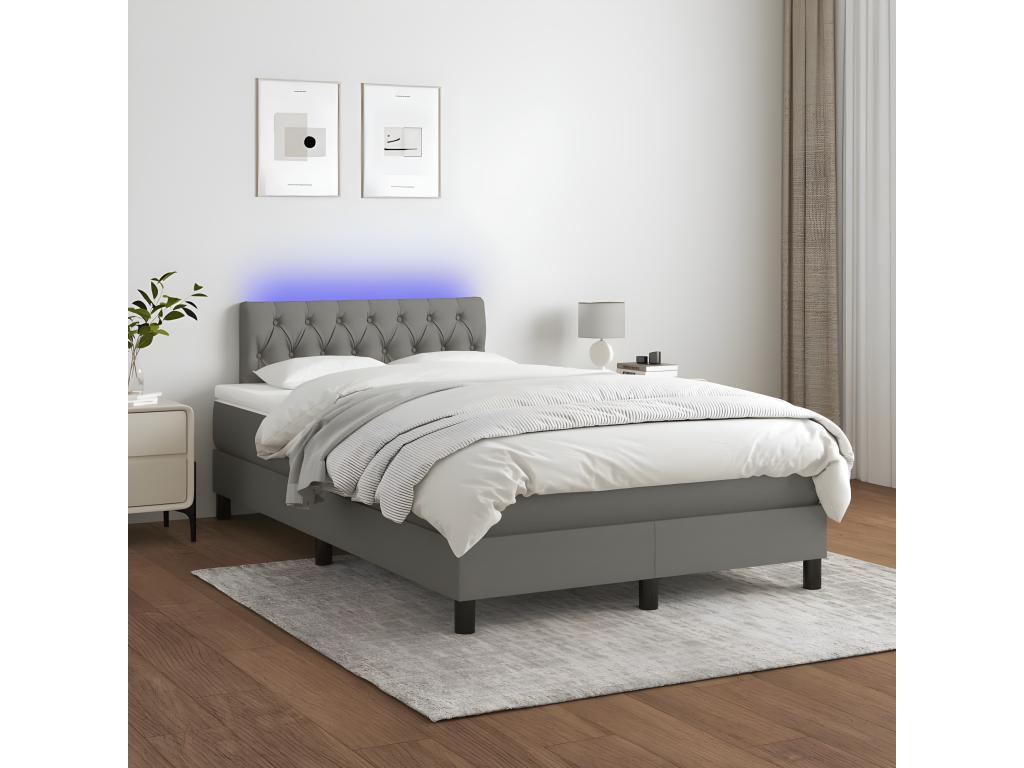 Sommier à Mobenze de lit Materasso LED grigio foncé 120x190 cm tessuto FXJQ39243