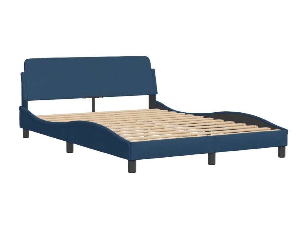Letto con materasso blu 140x200 cm tessuto OAGA46775