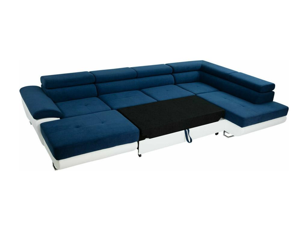 Divano d'angolo Mobenze 190 Blu Fonction de couchage bedding box 345x202x71cm TZUA14150