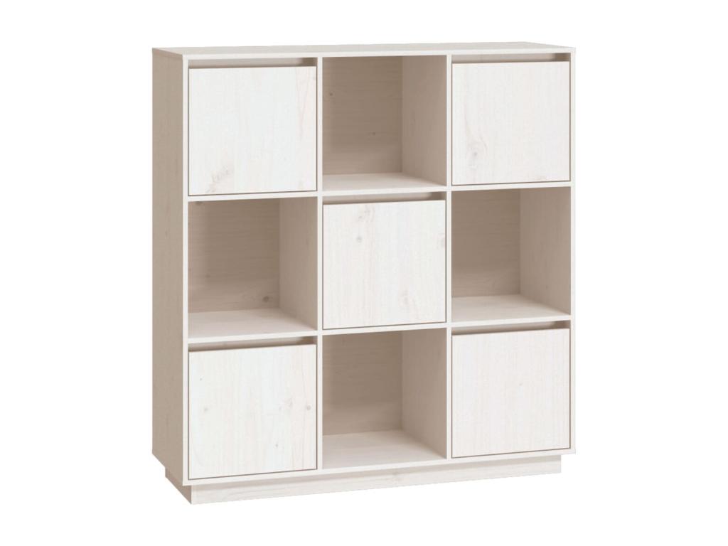Credenza in legno di pino bianco, 110,5 x 35 x 117 cm