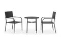 Set di mobili da giardino 3 pezzi in resina intrecciata Nero ZRRJ24401