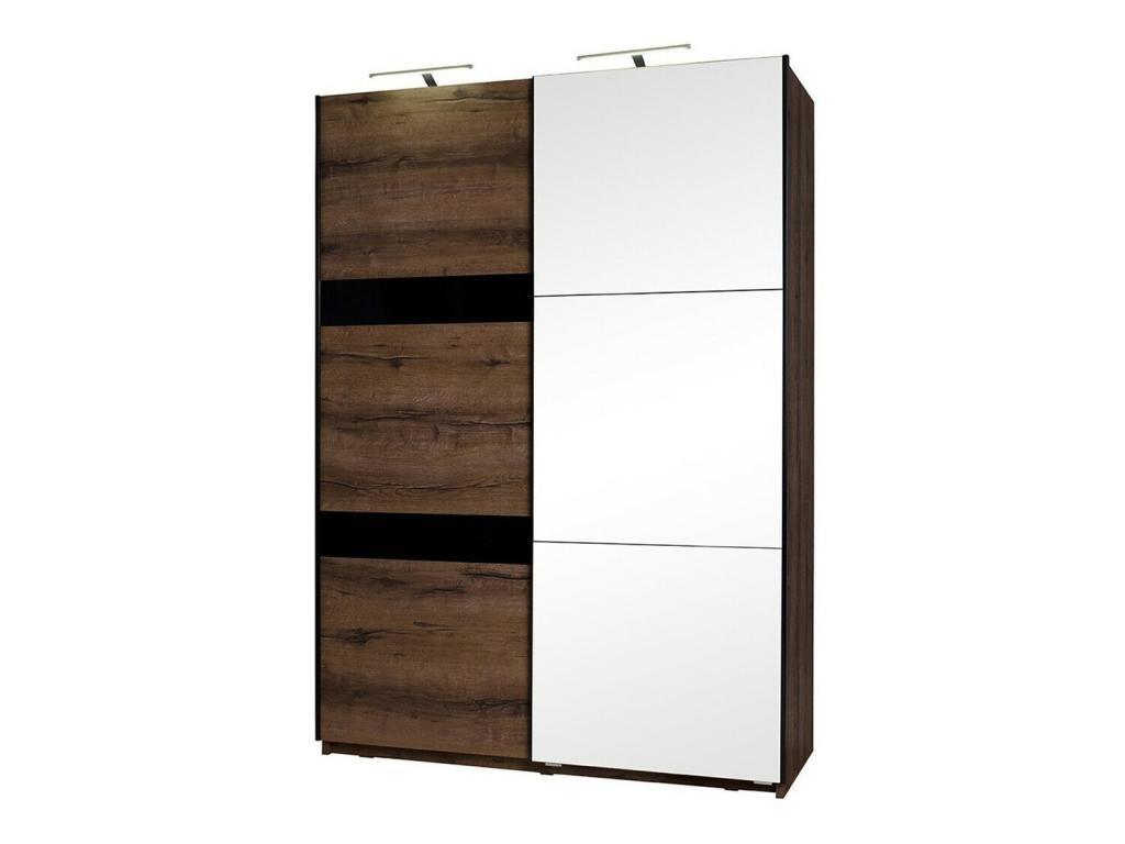 Armadio in legno di rovere marrone, 215 x 150 x 69 cm