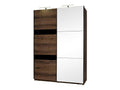 Armadio in legno di rovere marrone, 215 x 150 x 69 cm
