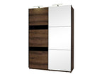 Armadio in legno di rovere marrone, 215 x 150 x 69 cm