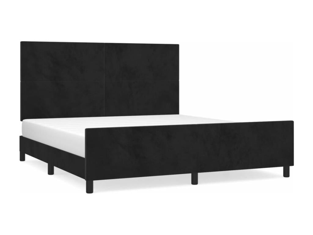 Struttura letto con testiera Nero 180x200 cm Velours VNVF14265