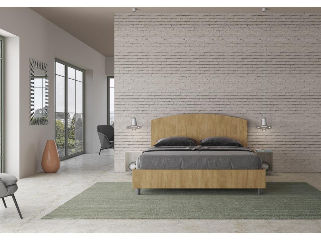 Letto in legno di rovere marrone, 160 x 200 cm