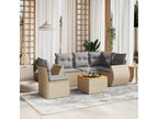 Set da giardino con cuscini 6 pezzi in resina intrecciata beige DEXZ11473