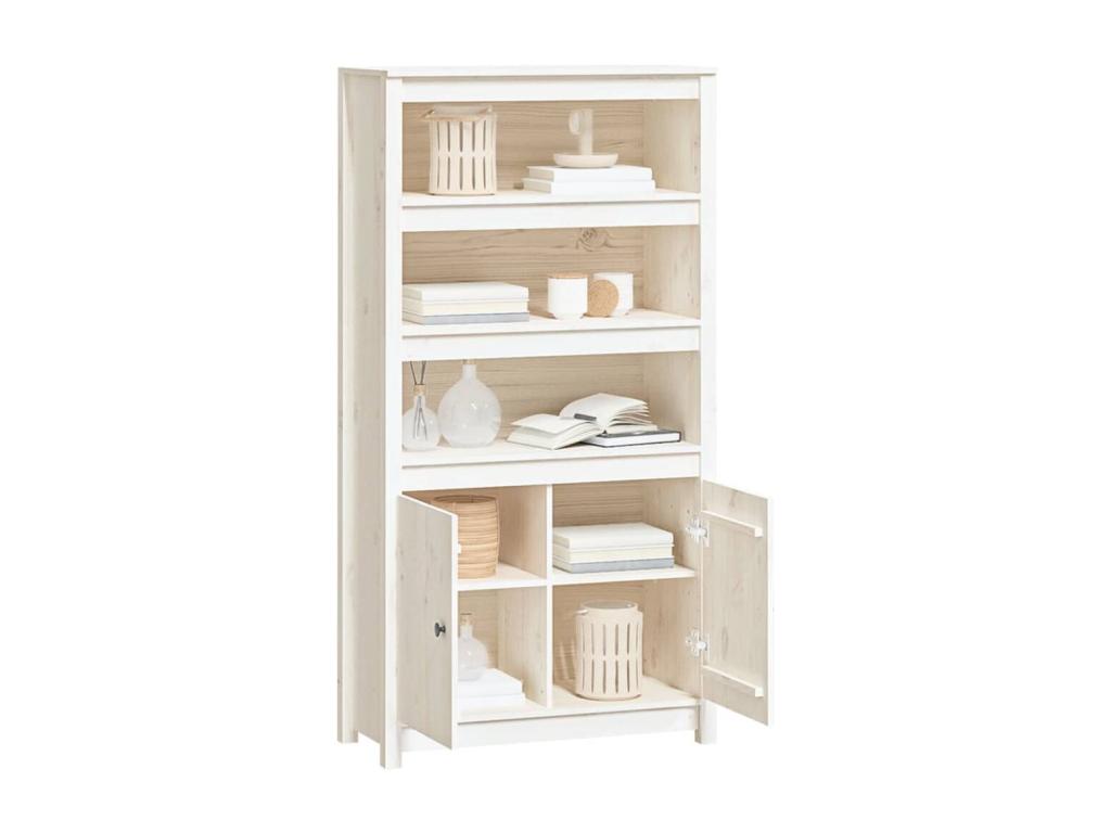 Credenza in legno di pino bianco, 80 x 35 x 154 cm