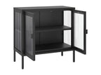 Credenza nera 70x35x70 cm verre et acier IGVE08181