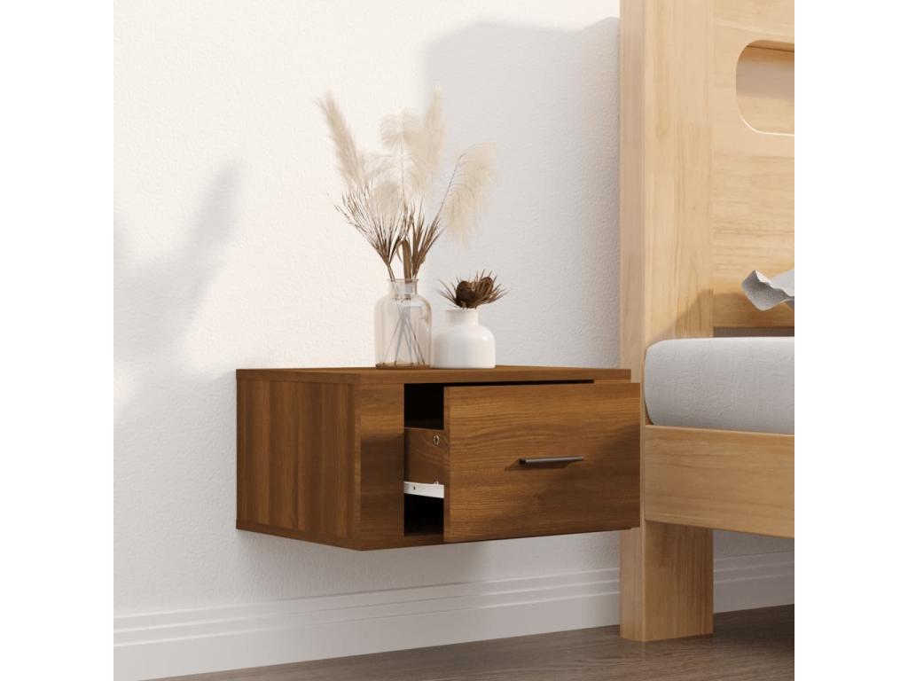 Comodino murale Chêne marrone 50x36x25 cm XASA18674