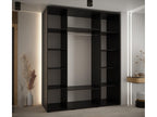 ARMOIRE Luxameub 8 À PORTES COULISSANTES 235.2/200/60 3 porte Nero/Bianco/Nero CMBK96236