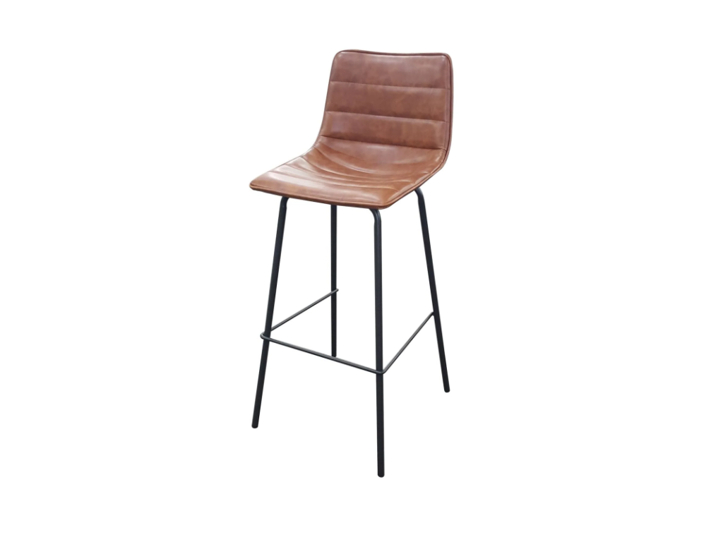 Set di 2 tabourets de bar Mobenze effet cuir - Acajou - L 44 x P 53 x H 92 cm ZTIV40826