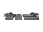 Set di mobili da esterno in vimini intrecciato in resina grigia - dlz1766571232019