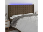 Testiera letto LED Marrone foncé 183x16x118/128 cm Tessuto DJPV88425
