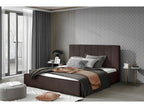 Letto matrimoniale illuminato in tessuto di qualità Mobenze chocolat 140x200 NYYA58749