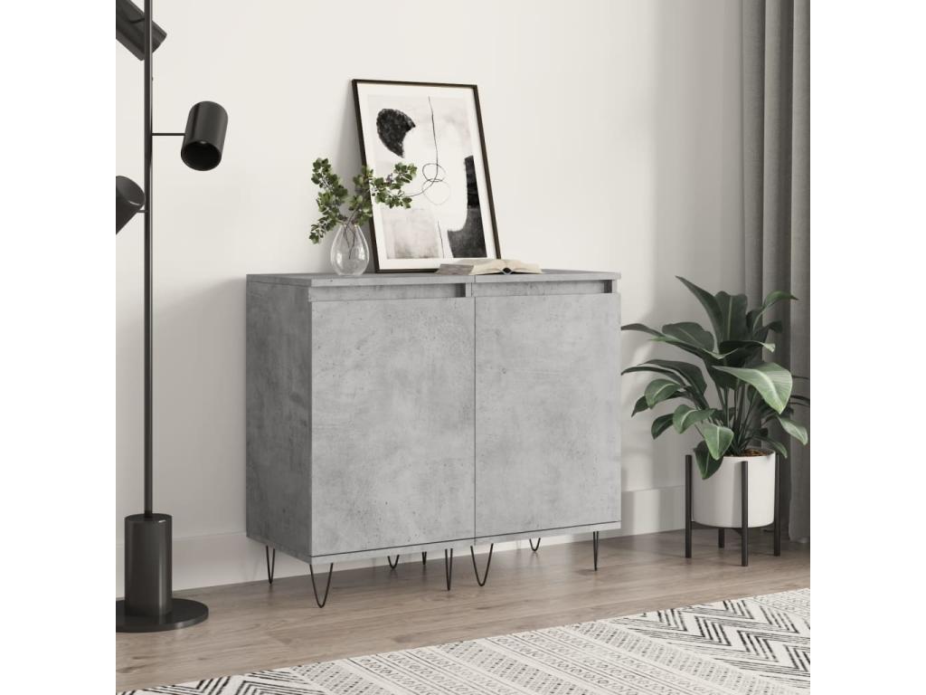 Buffet 2 pezzi cemento grigio 40x35x70 cm Mobenze d'ingénierie VEMV33724